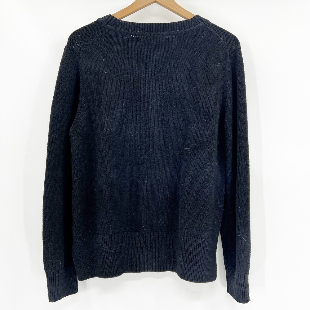 Banana Republic Black Crew Neck Long Sleeve Knit Sweater Pullover Size L - Picture 3 of 5